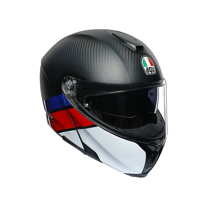 AGV CASCO MODULARE IN CARBONIO SPORTMODULAR MULTI LAYER CARBON ROSSO BLU |  Top Motors